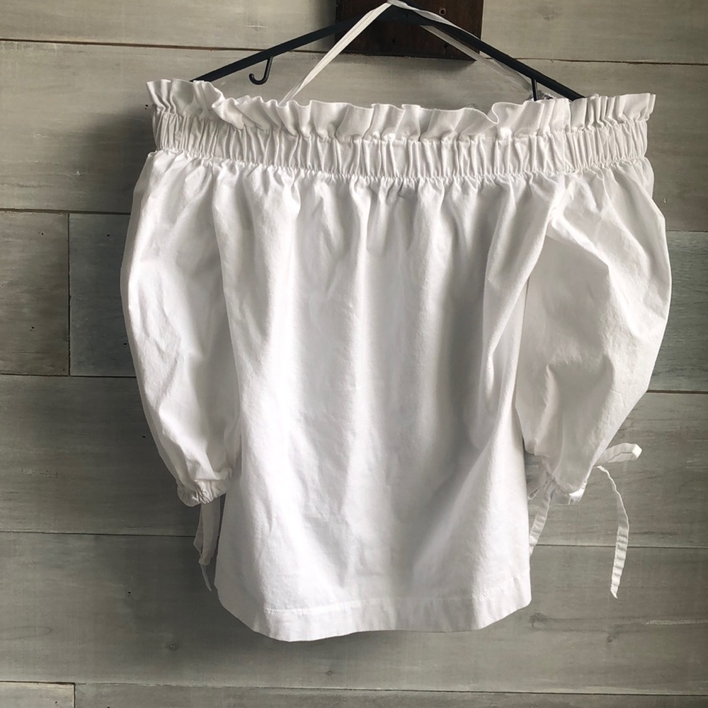 Off the Shoulder White Blouse